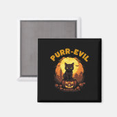Purr-Evil Spuk Cat Halloween Magnet (Vorderseite/Rückseite)