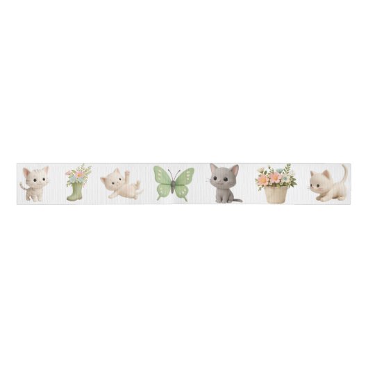Purr-fect Baby Girl Kitten Baby Shower Ripsband (Vorderseite)
