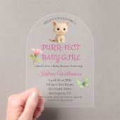 Purr-fect Baby Girl Kitten Babydusche Acryleinladungen (Insitu (Handheld))