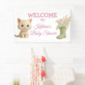 Purr-fect Baby Girl Kitten Babydusche Banner (Insitu)