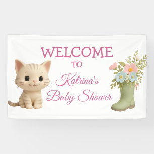 Purr-fect Baby Girl Kitten Babydusche Banner