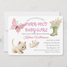 Purr-fect Baby Girl Kitten Babydusche