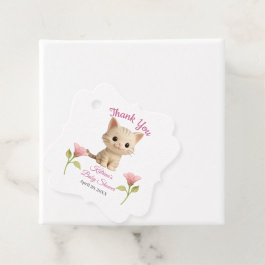 Purr-fect Baby Girl Kitten Babydusche Geschenkanhänger (Beispiel)