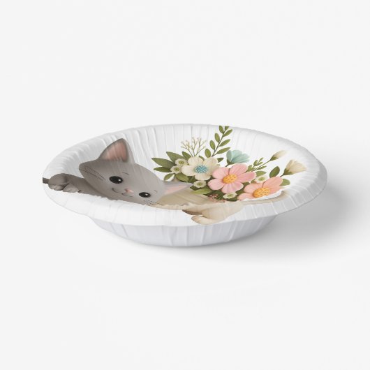 Purr-fect Baby Girl Kitten Babydusche Papierplatte Pappteller (Gewinkelt)