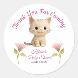 Purr-fect Baby Girl Kitten Babydusche Runder Aufkleber