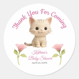 Purr-fect Baby Girl Kitten Babydusche Runder Aufkleber