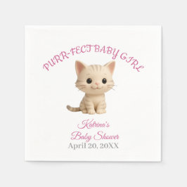 Purr-fect Baby Girl Kitten Babydusche Serviette