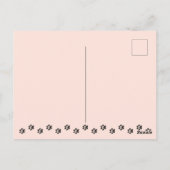 Purr-fect Black Cat Niedlich Feline Pink Geburtsta Postkarte (Rückseite)