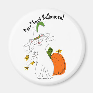 Purr*fect Cat Pumpkin Halloween Magnet