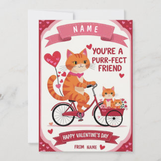 Purr-fect Friend Valentine's Day Card - Niedliche Einladung