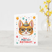 Purr-fect Geburtstag!" Niedliche Geburtstagskarte Karte (Gelbe Blume)