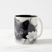 Purr-fect-Geschenk für Katzen-Liebhaber Zweifarbige Tasse (VorderseiteRechts)