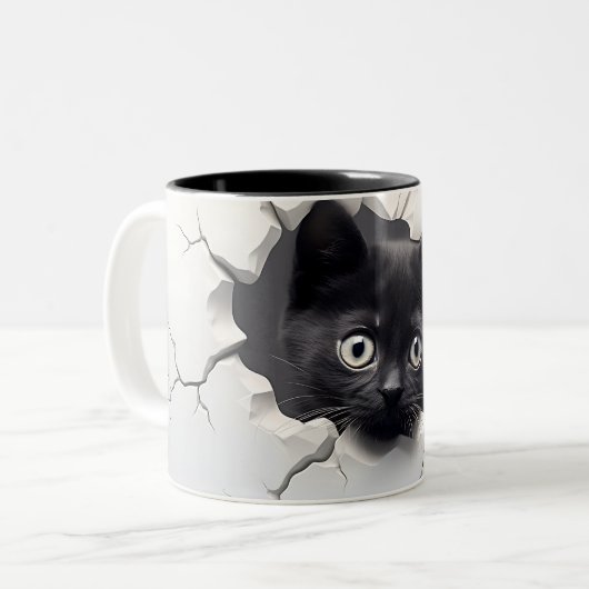 Purr-fect-Geschenk für Katzen-Liebhaber Zweifarbige Tasse (Vorderseite Links)