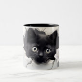 Purr-fect-Geschenk für Katzen-Liebhaber Zweifarbige Tasse (Mittel)