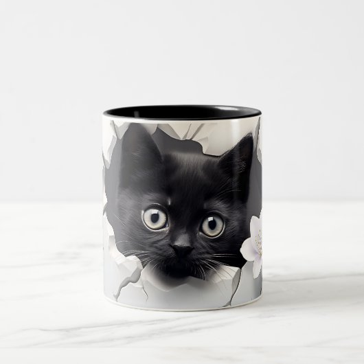 Purr-fect-Geschenk für Katzen-Liebhaber Zweifarbige Tasse (Mittel)