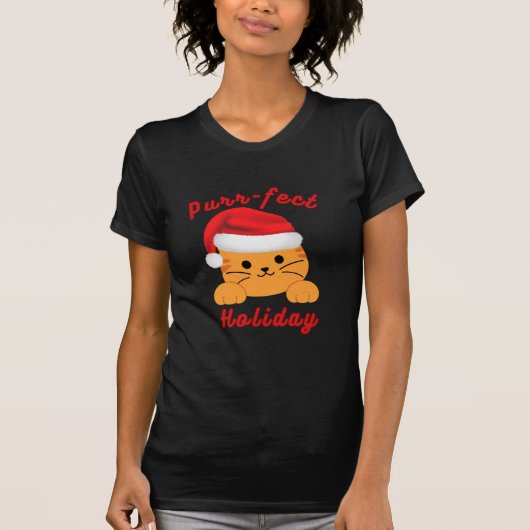 Purr‑fect Holiday Cat Lover Women Christmas Shirt (Vorderseite)