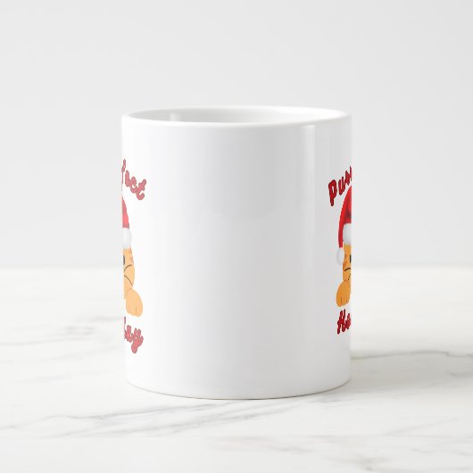 Purr‑fect Holiday Christmas Cat Lover Mug Jumbo-Tasse (Vorderseite)