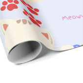 Purr-fect Kitten Niedliche Katzen und Paw Prints Geschenkpapier (Rolleneckpunkt)