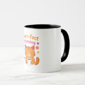 Purr-fect Morning Cat Coffee Mug – Cute Cat Lover Tasse (VorderseiteRechts)