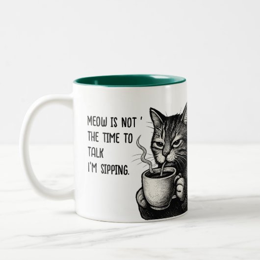 Purr-fect Mornings-Tasse Zweifarbige Tasse (Links)
