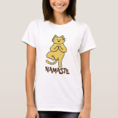 Purr-fect 'Namaste Cat Mama' T-Shirt; Funny Cat. L T-Shirt (Vorderseite)