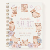 Purr-fect Niedliche Katzen Blumenbaby Duschbuch Notizblock (Vorderseite)