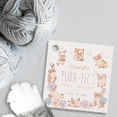 Purr-fect Niedliche Katzen Blumenmädchen Babydusch Geschenkanhänger