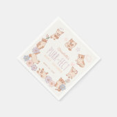 Purr-fect Niedliche Katzen Blumenmädchen Babydusch Serviette (Ecke)