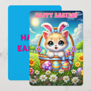 Purr-fect Oaster Kitten Basket Grüße Feiertagskarte