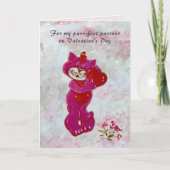 Purr-Fect Partner handgemalt Katze Valentinstag Karte (Vorderseite)
