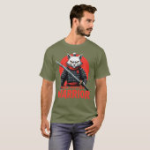 Purr-fect Samurai Warrior Cat - Fierce Feline T-Shirt (Vorne ganz)