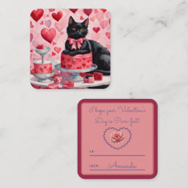 Purr-fect schwarze Katze Klassenzimmer Valentine Mitteilungskarte