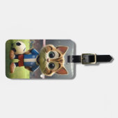 "Purr-fect-Striker: Die 3D-Fußball-Katze" Gepäckanhänger (Vorderseite horizontal)