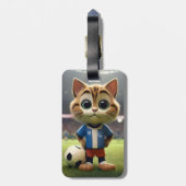 "Purr-fect-Striker: Die 3D-Fußball-Katze" Gepäckanhänger (Rückseite vertikal)