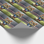 "Purr-fect-Striker: Die 3D-Fußball-Katze" Geschenkpapier (Ecke)