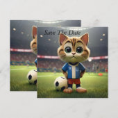 "Purr-fect-Striker: Die 3D-Fußball-Katze" Save The Date (Vorne/Hinten)
