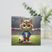 "Purr-fect-Striker: Die 3D-Fußball-Katze" Save The Date (Stehend Vorderseite)