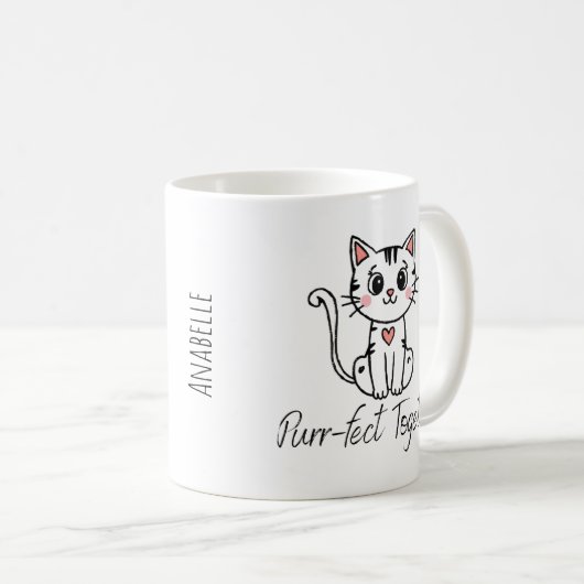 Purr fect Together Valentine's Day Tasse (VorderseiteRechts)