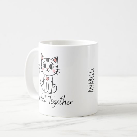 Purr fect Together Valentine's Day Tasse (Vorderseite Links)