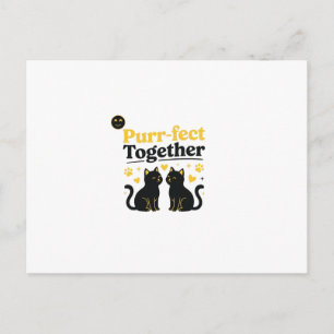 Purr-fect Zusammen   Lustige Katzenpaare Postkarte