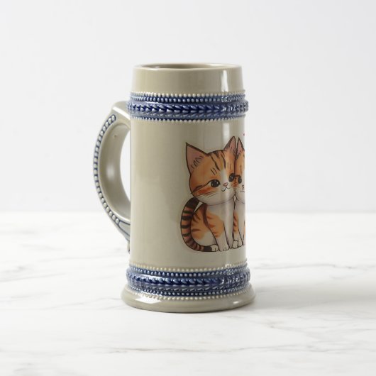 „Purr-fectes Paar“ „Doppelte Wimpern, doppelte“ Bierglas (Vorderseite Links)