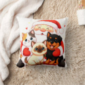 Purr-fectly Huggable: Santa’s Snuggle Trio Kissen (Decke)