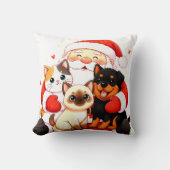 Purr-fectly Huggable: Santa’s Snuggle Trio Kissen (Vorderseite)