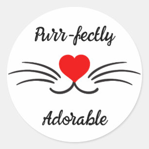 Purr-feine Typografie Runder Aufkleber