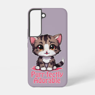 Purr-fekt süßes Chibi-Kawaii-Kätzchen in Rosa Samsung Galaxy Hülle