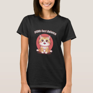 Purr-fekte Balance Lustige Zen-Katze Meditation T-Shirt