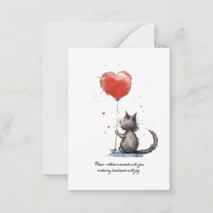 Purr-fekte Herz-Momente   Meow-veliöse Liebe Mitteilungskarte