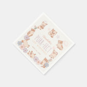 Purr-fekte Niedliche Katzen Blumenmädchen 1. Gebur Serviette (Ecke)