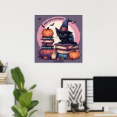 Purr-fektly Halloween AI Fantasy Digital Art Print Poster (Heimbüro)