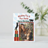 Purr frohe Weihnachten Spielerisches Kätzchen Foto (Stehend Vorderseite)